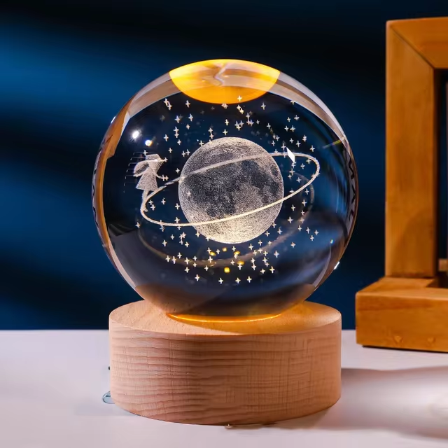 Lámpara esférica de cristal en 3D